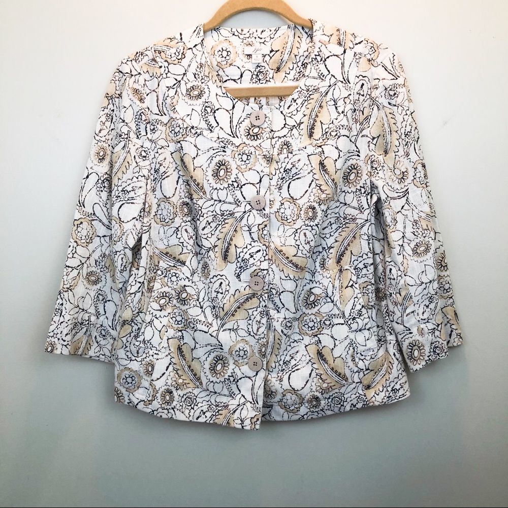J. Jill | linen floral blazer size small